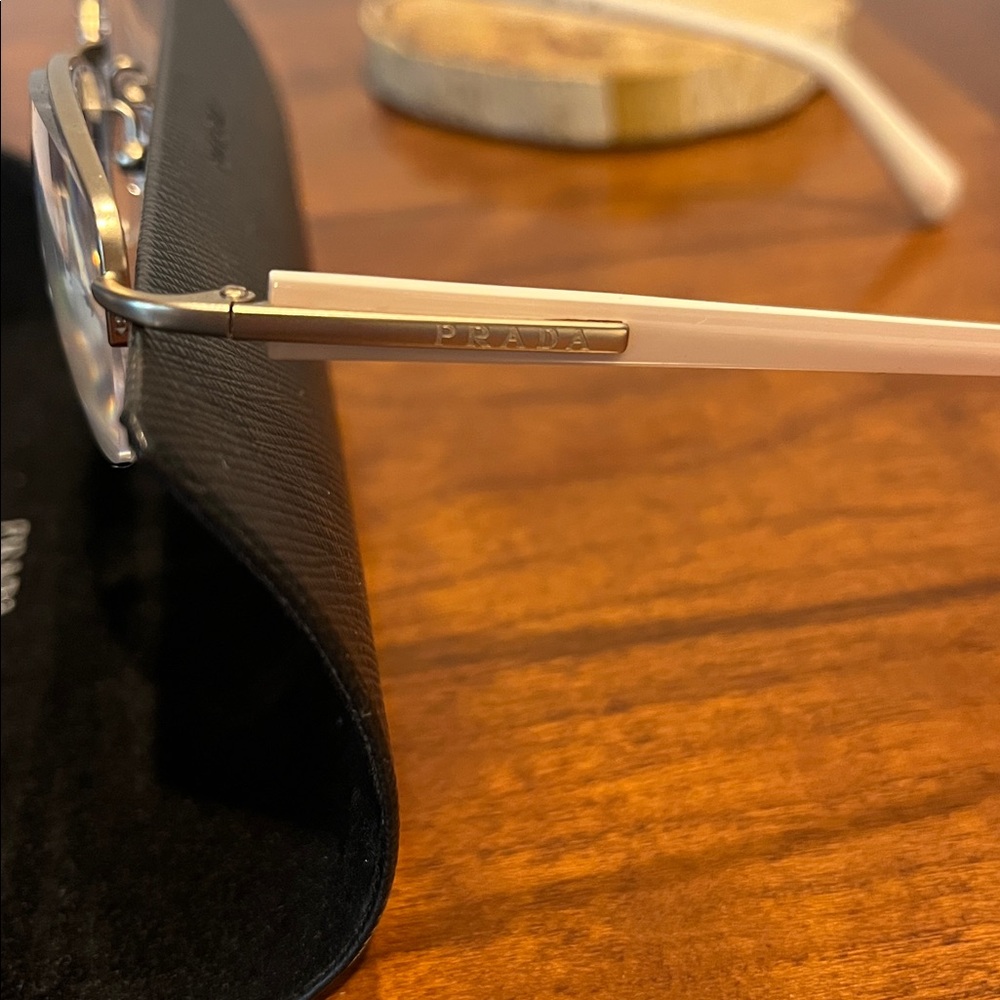 Prada Women's Rectangular Silver Gunmetal Frame E… - image 14